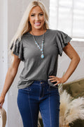 DARK GREY RUFFLE S/S