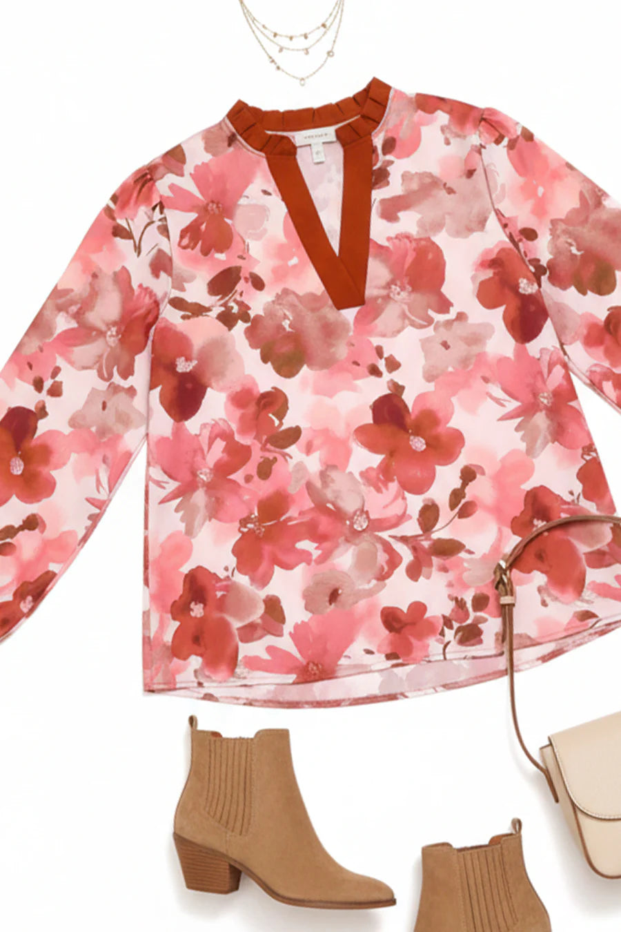 PINK FLORAL BLOUSE